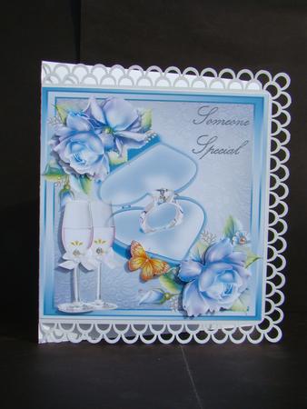 Beautiful Silver Ring in Light Blue Box 8x8 by Beverly Carmichael
