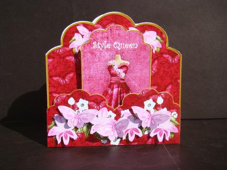 H Pink Butterfly Style Queen Scallop Fashion Tag Cf Mini Kit by Beverly Carmichael