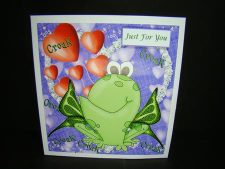Froggie Valentine Topper & Insert & Verse by Beverly Carmichael