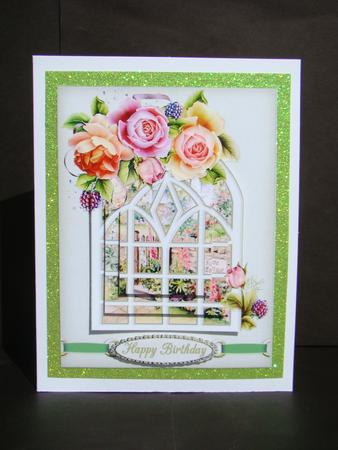 Rose Cottage Through the Window Shaped Pyramid by Beverly Carmichael