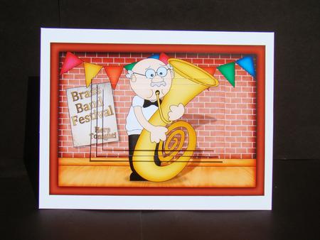A5 Bert Plays the Tuba Pyramage Topper by Beverly Carmichael