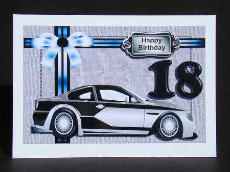 Sports Car 18th and 21st or Birthday by Beverly Carmichael