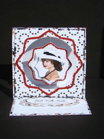 Hanging Easel Card - Lady in Hat by Beverly Carmichael