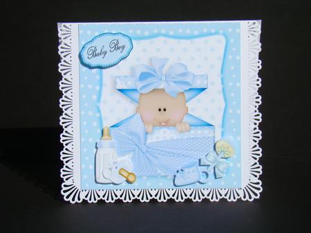 Cute Black Baby Boy in Polka Dot Box 8x8 by Beverly Carmichael