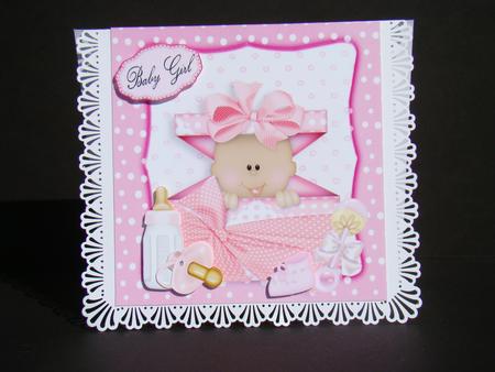 Cute Black Baby Girl in Pink Polka Dot Box 8x8 by Beverly Carmichael