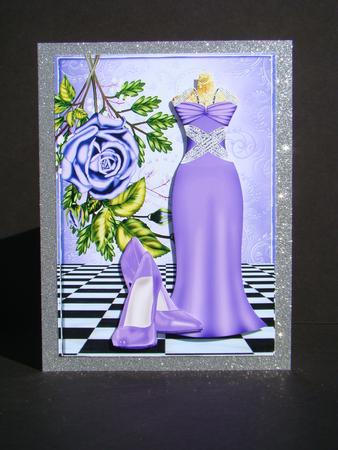 Purple Evening Gown with Shoes and Rose by Beverly Carmichael