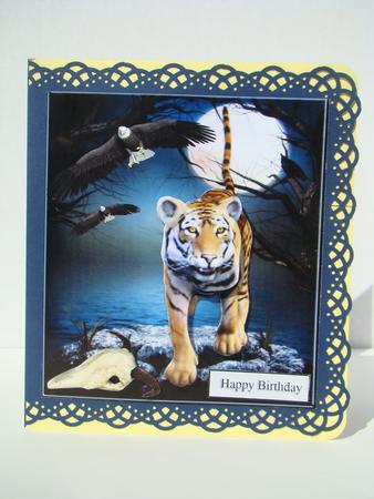 Tiger in Moonlight Topper & Decoupage by Beverly Carmichael