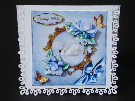 Celestial Swan in Blue 8" Square Card Mini-kit by Beverly Carmichael