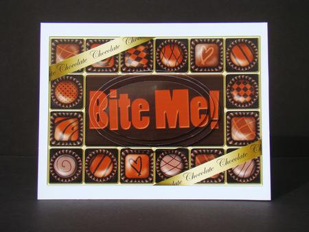 A5 Chocolate Greetings Oval Pyramage Topper by Beverly Carmichael