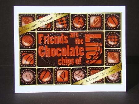 A5 Chocolate Greetings Oval Pyramage Topper by Beverly Carmichael