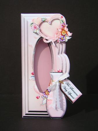 Scalloped-edge Vase Aperture - Pink Heart Flowers by Beverly Carmichael