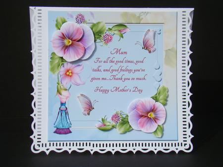 8x8 Floral Mothers Day Card Front by Beverly Carmichael
