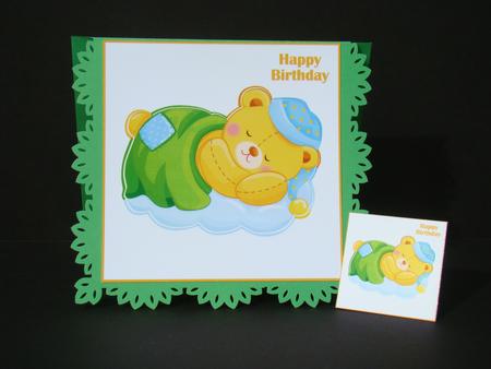 Teddy Bear Sleeping Topper 8x8 by Beverly Carmichael
