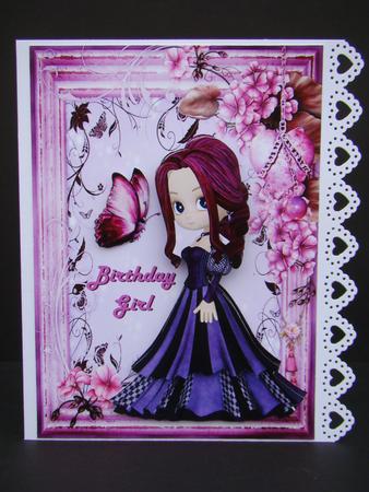 Purple Butterfly Birthday Girl by Beverly Carmichael