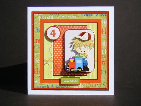 Boy with His Toy Train 8x8 Card Mini Kit by Beverly Carmichael