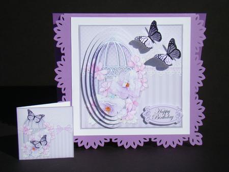 3D Butterflies and Flowers Birdcage Pyramid Card Kit by Beverly Carmichael