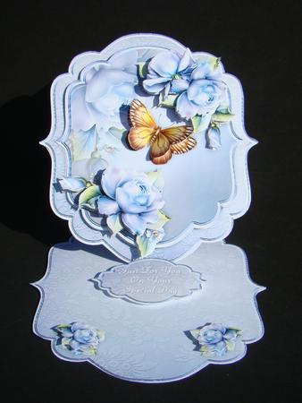 Porcelain Blue Bracket Shaped Easel Card Min-kit by Beverly Carmichael