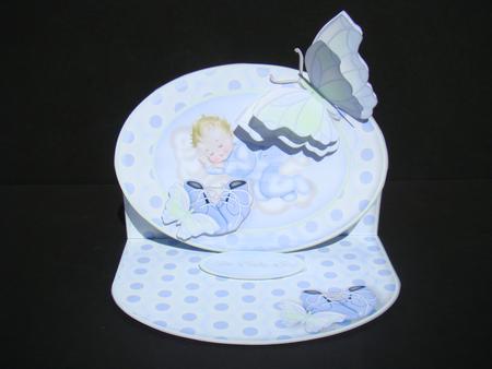 Butterfly Baby Boy Oval Easel Mini Kit by Beverly Carmichael