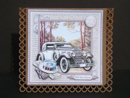 Classic Car Silver & Maroon 8x8 Mini Kit & Decoupage by Beverly Carmichael