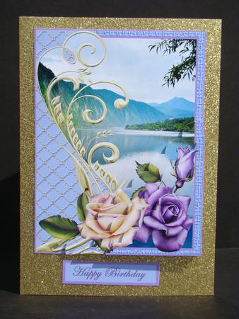 Landscape with Roses - Corner Stacker by Beverly Carmichael