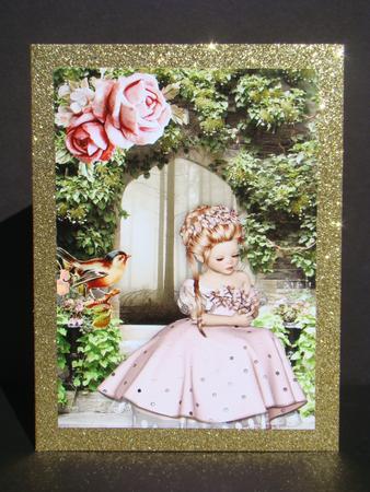 My Secret Garden with Little Girl Sitting A4 by Beverly Carmichael