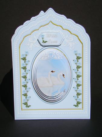 Swans in Aqua Porcelain Plaque Mini Kit by Beverly Carmichael