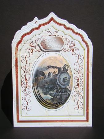 Steam Train in Marble Plaque Card Mini Kit by Beverly Carmichael