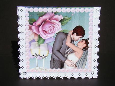 Hold Me 4ever, with Champagne & Roses 8x8 by Beverly Carmichael
