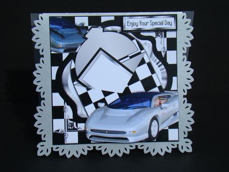 Open Envelope Card Front Mini Kit - Sports Car by Beverly Carmichael