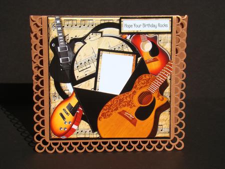 Open Envelope Card Front Mini Kit - Music Guitars by Beverly Carmichael