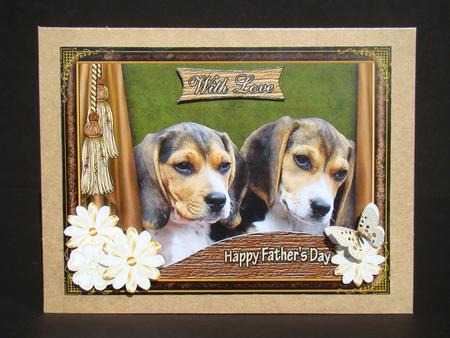 Puppy Father's Day Card Front. by Beverly Carmichael