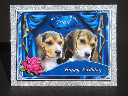 Puppy Blue Card Front Kit by Beverly Carmichael