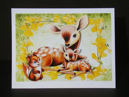 Oh! She is So Cute! Baby Deer in Daffodil Frame by Beverly Carmichael