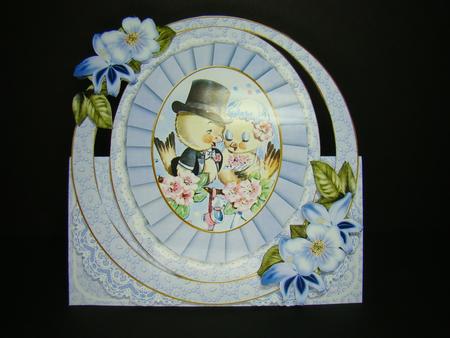 Blue Loveducks Oval Over 3D Mini Card Kit by Beverly Carmichael