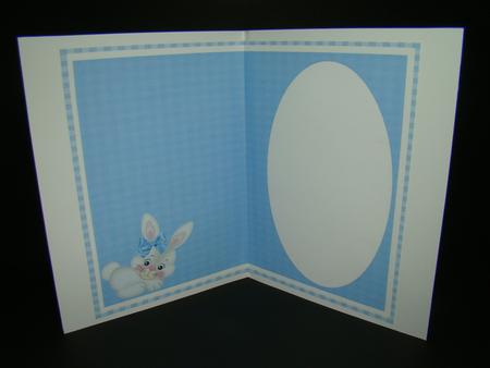 Lovely Cute Bunny Incert in Blue  by Beverly Carmichael