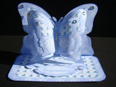 Layered Butterfly Easel - Baby Boy by Beverly Carmichael