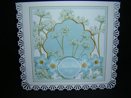Teal Fmk Dotty Just a Note 7in Time Flower Deco Topper by Beverly Carmichael