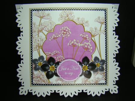 Cerblk Fmk Dotty Just a Note 7in Time Flower Deco Topper by Beverly Carmichael
