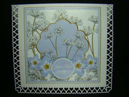 Blue Fmk Dotty Just a Note 7in Time Flower Deco Topper by Beverly Carmichael