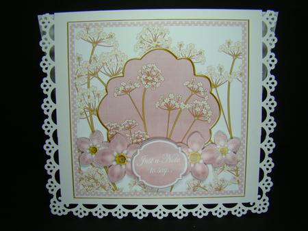 Pink Fmk Dotty Just a Note 7in Time Flower Deco Topper by Beverly Carmichael