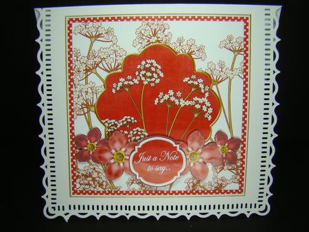 Red Fmk Dotty Just a Note 7in Time Flower Deco Topper by Beverly Carmichael