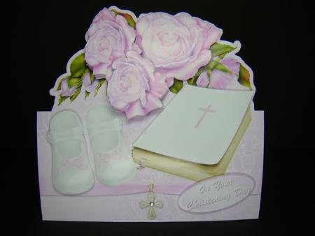 Baby Girl Christening/baptism Over the Edge Card Mini Kit by Beverly Carmichael