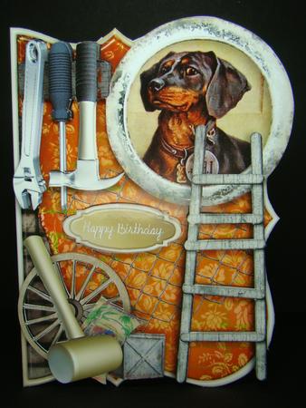 Puppy Tool Time Male Card by Beverly Carmichael