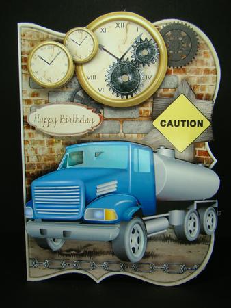 Trucking Time Male Card by Beverly Carmichael