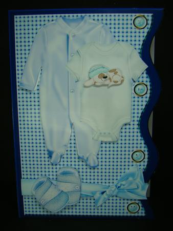 Wave Card New Baby Boy by Beverly Carmichael