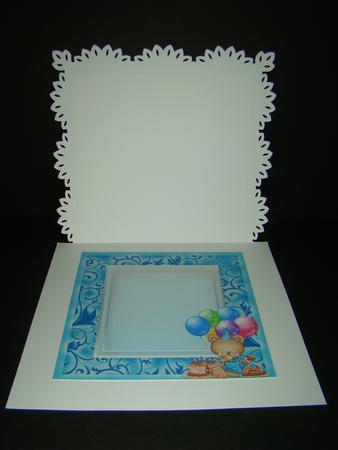 Baby Boy Birthday Bear 8x8 Insert by Beverly Carmichael