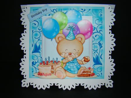 Baby Boy Birthday Bear 8x8 Mini Kit by Beverly Carmichael