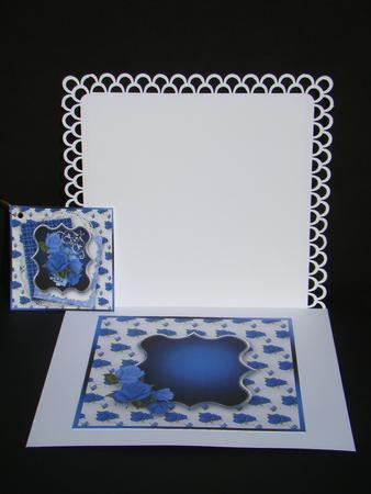 Blue Roses 7" x 7" Card Insert by Beverly Carmichael