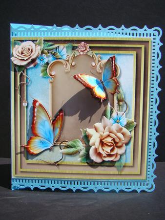 Beautiful Champagne Roses and Butterflys by Beverly Carmichael