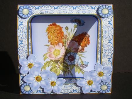 Blue Floral Mix 7inch Vintage Tent Card Mini Kit by Beverly Carmichael